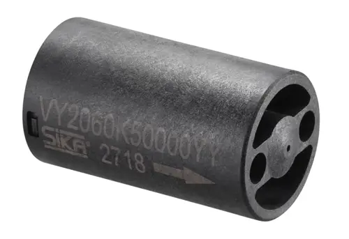 Schwarze Oventrop Einschubturbine für Volumenstromsensor.